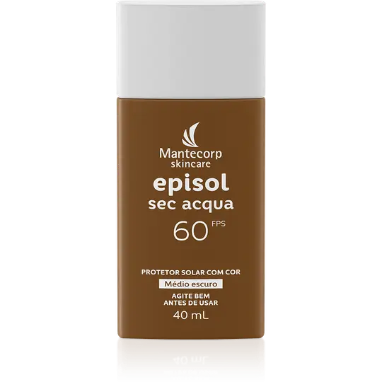 Protetor Solar Facial Episol Sec Acqua Com Cor FPS 60 | Médio Escuro - 40ml